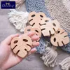 10pc Trä Teether Animals Beech Teething Grasping Animal Toy Rodent Baby Pendant DIY Pacifier Chain Kids Goods 211106