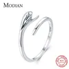 925 Sterling Silver Adjustable 6-9 Mermaid Elegant Finger Ring Simple Original Design Fine Jewelry For Women Present 210707