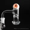 Smoking Beveled 20OD Edge Full Weld Terp Slurper Quartz Banger 2mm Wall With 22mm Marble Carb Cap and pearls & Ruby Female Male For Glass Bongs Rigs