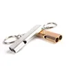 Popular Outdoor Survival Handmade Aluminium Whistle Keychains Double-barrelled Emergency Whistles