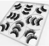 Thick Natural 3D False Eyelashes 10 Pairs Set Curly Crisscross Handmade Reusable Fake Lashes Makeup For Eyes Soft Light Multi-layer Design 8 Models Available