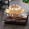 Hair Stick Set Retro Wedding Accessories Metal Gold/Silver Color Bun Holder Cuff Vintage Cage pins 210616