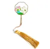 Segnalibro 1 pz carino stile cinese cava a forma di ventaglio fiore di loto foglia di ginkgo nappa segnalibri regalo di cancelleria libro marcatore clip