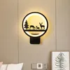 Lampe murale de chevet noire personnalité créative minimaliste moderne salon allée fond mur nordique led chambre lumière miroir phare