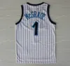 Vintage Tracy 1 McGrady Basketball Jersey Rev 30 N Черно -синий белый красный фиолетовый сшит