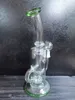 Bong 9,5 inch hoge oliebrander dab rig glas olie rigs recycler roken waterpijp helder groen gezamenlijke grootte 14,4 mm glas recycler booreiland zeusart winkel verkopen