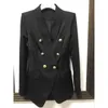 HIGH STREET Fashion Designer Blazer Donna Manica lunga Doppiopetto Bottoni leone in metallo Usura esterna 210521