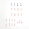 Falska naglar 24pcs / box ballerina full täckning artificiell manikyr verktyg nageltips bärbar lila lång kista falsk