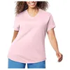 Maillots de course femmes mode blouse décontractée grande taille solide T-shirt col en v à manches courtes haut femmes O cou amis dame