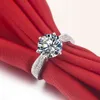 Brilliant Quality 3 Carat D Moissantie Diamond Engagement Ringar Test Positiv Solid 18k 750 Vit Guld Vigselring