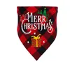 Cachorro Bandana Vestuário Natal Clássico Xadrez Cachecol Bibs Lenço Feliz Natal Papai Noel Estampa Boneco de Neve para Animais Pequenos Médios Grandes Algodão Vermelho Verde