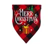 Dog Bandana Apparel Kerst klassiek Plaid Pet Sjalf Bibs Kerchief Merry Xmas Santa Snowman Print voor kleine middelgrote grote dieren katoen rood groen