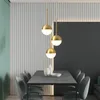 Hanglampen Nordic Messing Glass Lights Moderne Half Ronde Volledige Koper Slaapkamer Dining Keuken Fixtures Cafe Restaurant Industrial Lamp