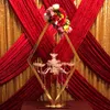 China suppliers wedding stage decoration gold acrylic candelabra backdrop candle stick holder flower stand centerpieces for events senyu0542