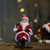 Décorations de Noël Résine Figurine du Père Noël Ornement décoratif Chaise à bascule Sculpture Cadeau Frrg