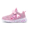 Barn mesh casual sneakers sommar sport skor barn för flicka ljus söt rosa platta skor höst 210329