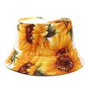 2021 Outdoors wiadro kapelusz 3d słonecznika drukowane skąpe kapelusze kapelusze dwustronne nosić letnie czapki sunshade dla kobiet dziewczyny prezenty