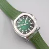 2022 5167A Automatic Mens Watch Steel Case Green Textured Dial Stick Number Markers Rubber Strap 5 Styles Watches Puretime01 E21-l12