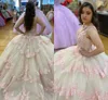 2023 Blush Pink Champagne Sweetheart abiti quinceanera Ball Gown Prom Dress Principessa Tiered Skirt Tulle Party Sweet 16 Vestidos De Nonia