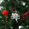 Festive Party Supplies Home Garden2021 Brand- Diy Name Blessings Pvc Car Christmas Tree Decorations Hanging Pendant Cute Snowman Xmas Orna