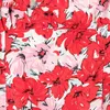 Summer Women Red Flowers Print Sundress Square Neck Short Sleeve Ladies Mini Dress Vestidos 6H26 210416