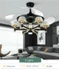 Luxury Takfläkt med Chandelier 6 Heads Crystal Lampshade Big Wind 110V 220V 42 tum Lighting Fixture F-1009 Fans