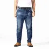 Distressed stora jeans för män sträcker denimbyxor 6xl 7xl 8xl Big Plus Size Mens Rippade byxor 160kg Male Elastic Jean 211108