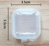 Square Empty Mini Clear Plastic Storage Containers Boxs Case with Lids Small Box Jewelry Earplugs Storages Boxs