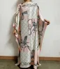 Этнические Одежда Модный Кувейт Стиль Silk Kaftan Платье Boho Красочный Узор Дашики Африканский Женский