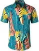 Camisa de Praia havaiana Cópia de frutas florais Tops Casual manga curta de verão Férias de férias moda plus tamanho