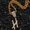 Pendant Necklaces Bling Easy Style 24 Letters Zircon Necklace Mirco Pave Prong Setting For Men Hip Hop Jewelry BP0416926962