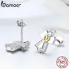 BAMOER Genuine 925 Sterling Guardian Angel Exquisite Stud Earrings for Women Fashion Silver Jewelry Gift SCE476
