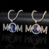 Regalo per la festa della mamma Mom Custom PO Memoria collana Pendant Gold Silver placcato con corda Tennis Chain216f