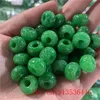 3PC Natuurlijke een Groene Jade Gesneden Kralen DIY Armband Bangle Charm Jadeite Sieraden Mode Accessoires Amulet Geschenken voor Dames Mannen