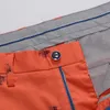 Sommarstil Mäns Casual Cotton Shorts Mode Plaid Slim Fit Kort Byxor Märke Kläder Khaki Vit Gul Orange 210716