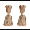 Charm Jewelry Drop Delivery 2021 Exaggerated Alloy Geometric Womens High-End Knitted Texture Personalized Earrings Gh2Yp
