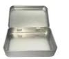 2021 Kleine Scharnier-Blechdose, quadratische Geschenkbox aus Zinn, silberne Geschenkbox, versiegelte schlichte Blech-Hochzeits-Süßigkeitsboxen