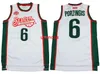 # 6 Kristaps retro Porzingis Baloncesto Sevilla White Basketball Jersey Mens Stitched Custom Number Name Jerseys