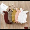 Jumpsuitsrompers Clothing Baby Maternity Drop Delivery 2021 Baby Solid Rompers 5 Design Summer Sleeveless Cotton Ruffle Fold Lace Jumpsuit Ki