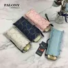 PALONY pocket mini umbrella small five compact folding umbrella with love style of the sun/rain female parasols 210401