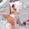 1 Set Acrylic Clear Circle Blanks Keychain Tassels Set Acrylic Circle Keyring Tassels Jump Ringar för Smycken DIY Keychains H0915