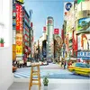 Japan Tokyo Street Po Wallpapers Cocina japonesa Sushi Restaurante Papel De Parede Decoración industrial Mural Papel de pared 3D