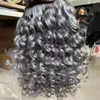 Hair Piece Ponytail Long Smooth Swinging Grey Mix 45cm TZB-26A Human Hairs Ponytails Weave Silver Gray