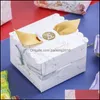 Event Festive Home Garden50pcs/Lot Square Candy Boxes Flower Print Ribbon Paper Gift Box Wedding Favor Birthday Party Supplies Aessory P