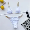 Bayan zincir kemer mayo moda trendi toplamak sütyen külot bölünmüş mayo yaz kadın seksi düşük bel plaj bikini oymak