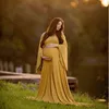 New Maternity Photography Prop Pregnancy Long Sleeve Cotton Chiffon Maternity Sexy Strapless Gown Photo Shoot Pregnant Dress