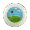 Creative Golf Lovers Gift Ceramic Breakfast Dinnerware Set Hand Painted Relief Golfball Theme Dinner Plates Dishes Cereal Bowl Coffee Mug
