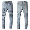Высококачественная мужская мода скинни скинни с стройной джинсы Men Men Mens Street Wear Motorcycle Biker Jean Pants Размер 28-40