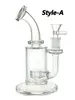 Glas Hookah Rig / Bubbler Bong voor roken 7.5 inch Hoogte en hamer of gerasterde perc met 14mm glazen kom 330 g gewicht bu015