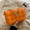 Bolsas de noite Ai Zhu bolsa tiracolo tecer aba para mulheres femininas bolsa e bolsa de couro de qualidade grossa corrente de ombro mensageiro